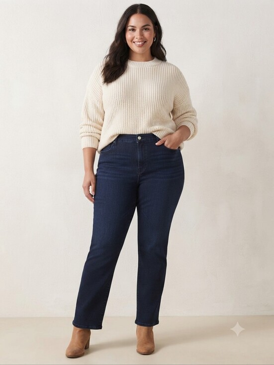 NYDJ Denim - NYDJ Indigo High-Rise Straight Leg Jeans Size 16